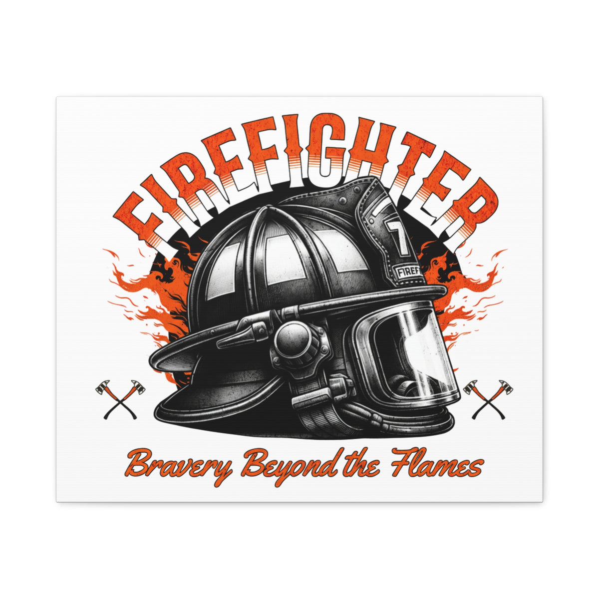 Brave Firefighter Canvas Wall Art