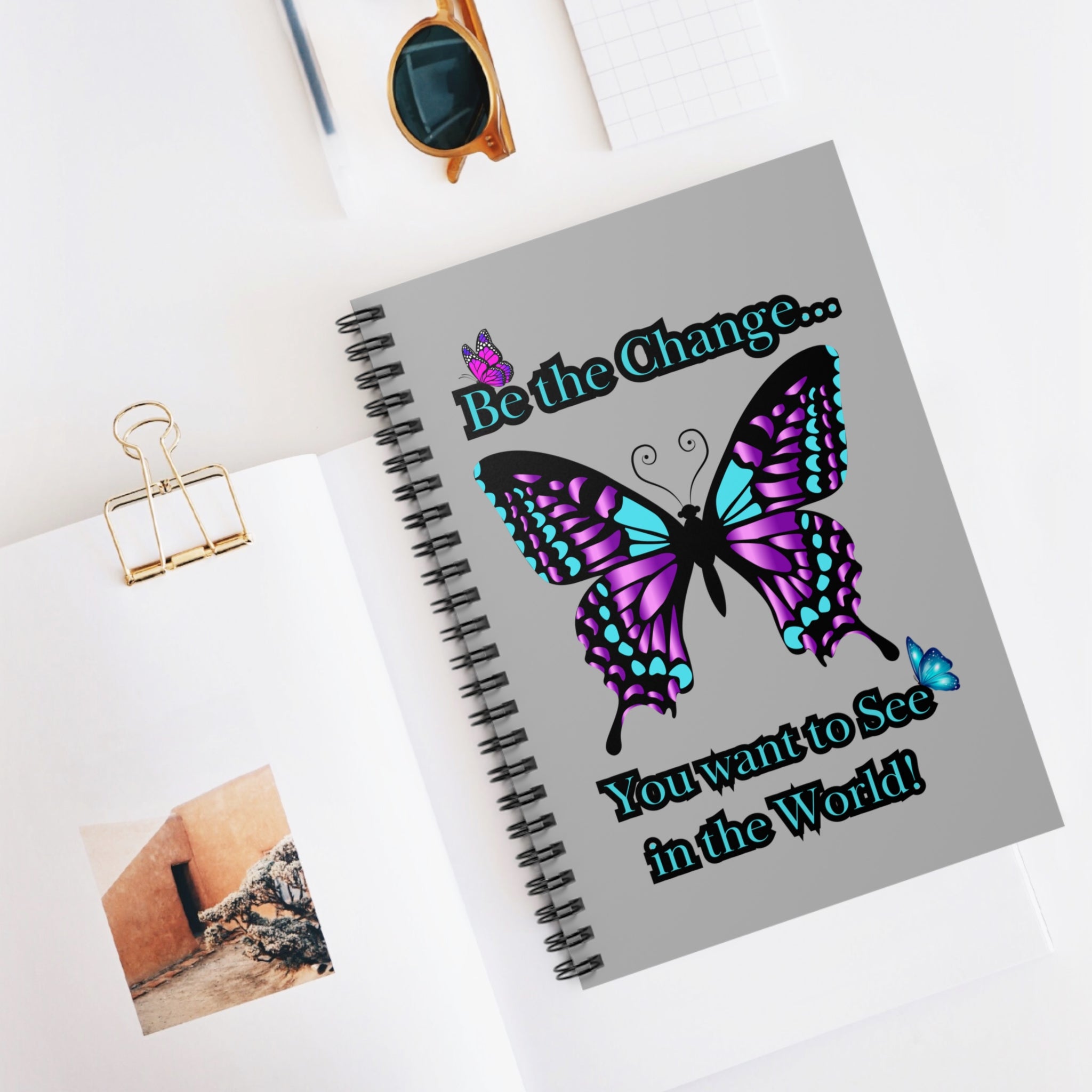 'Be the Change' Butterfly Spiral Notebook