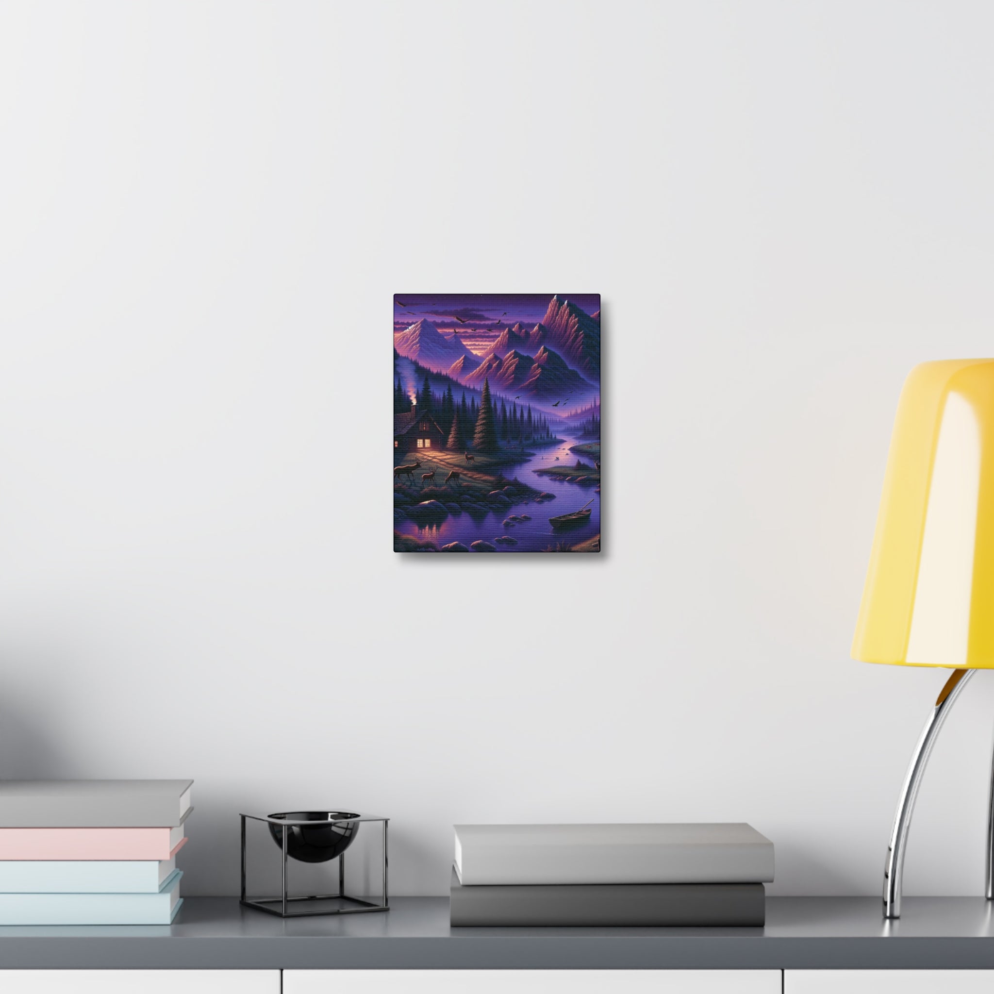 Mountain Lake Cabin Canvas