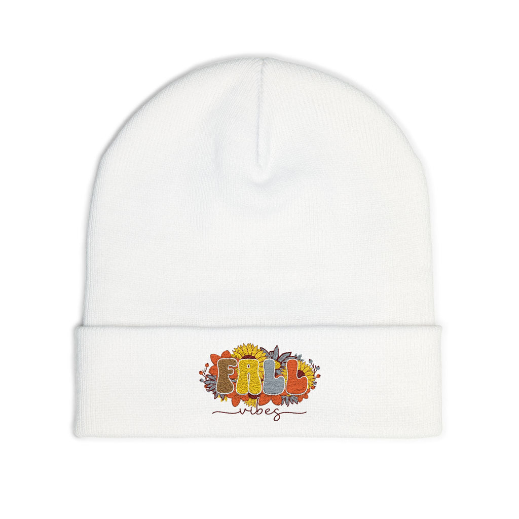 Fall Floral Embroidered Beanie