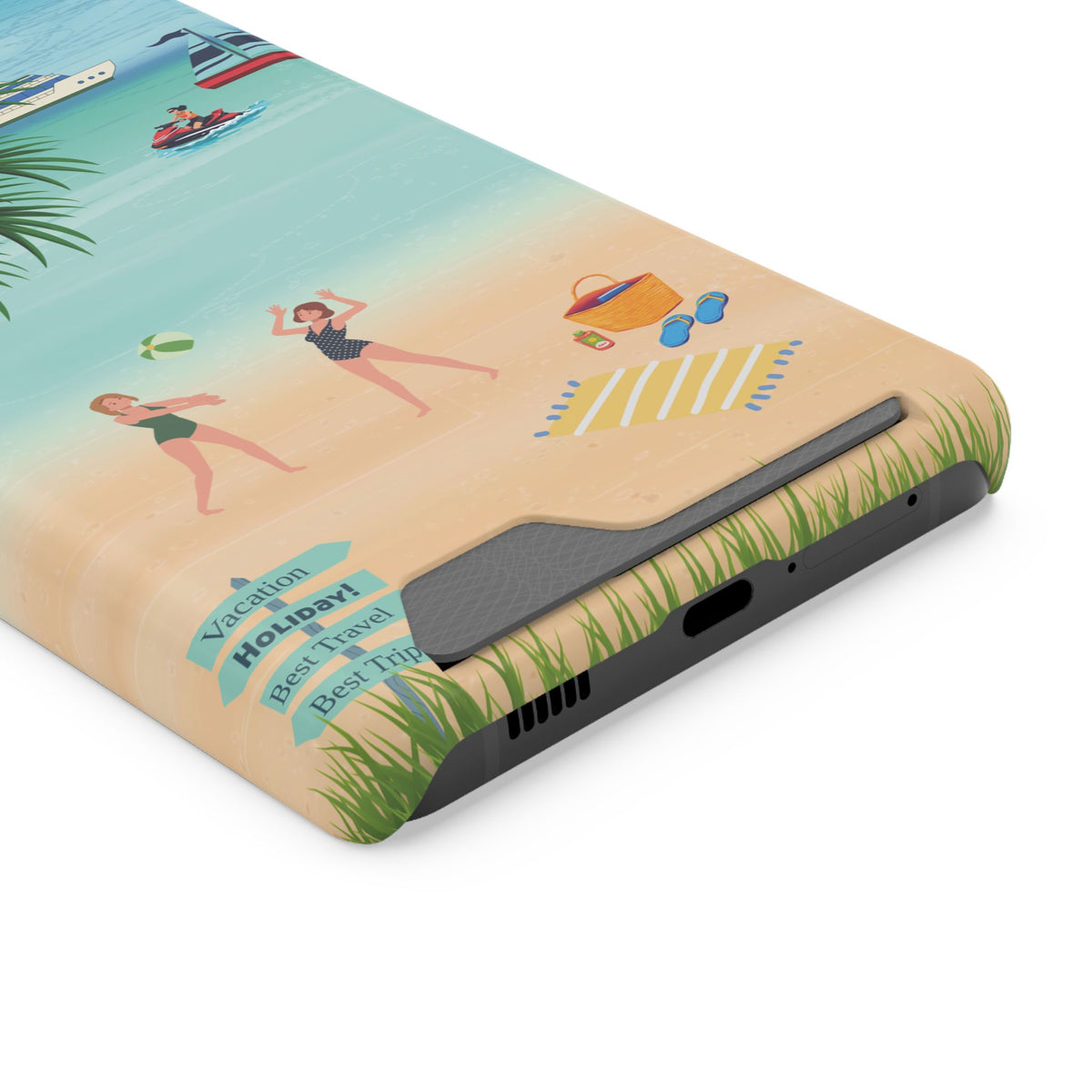 Beach Phone Case With Card Holder