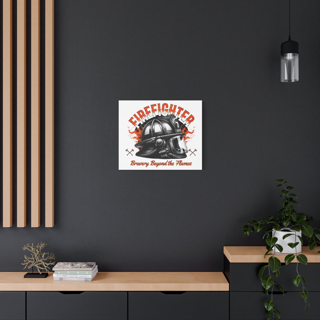 Brave Firefighter Canvas Wall Art