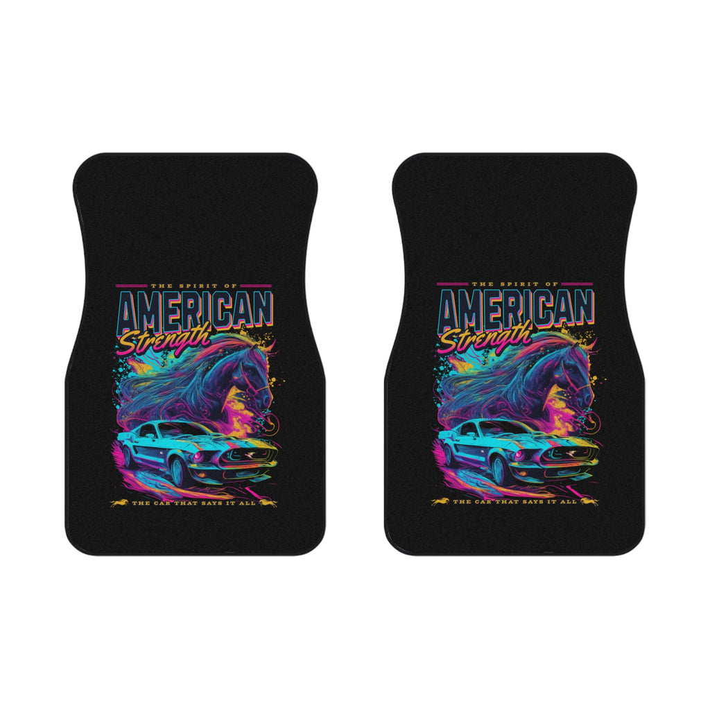 Neon Retro Muscle Car Front Floor Mats