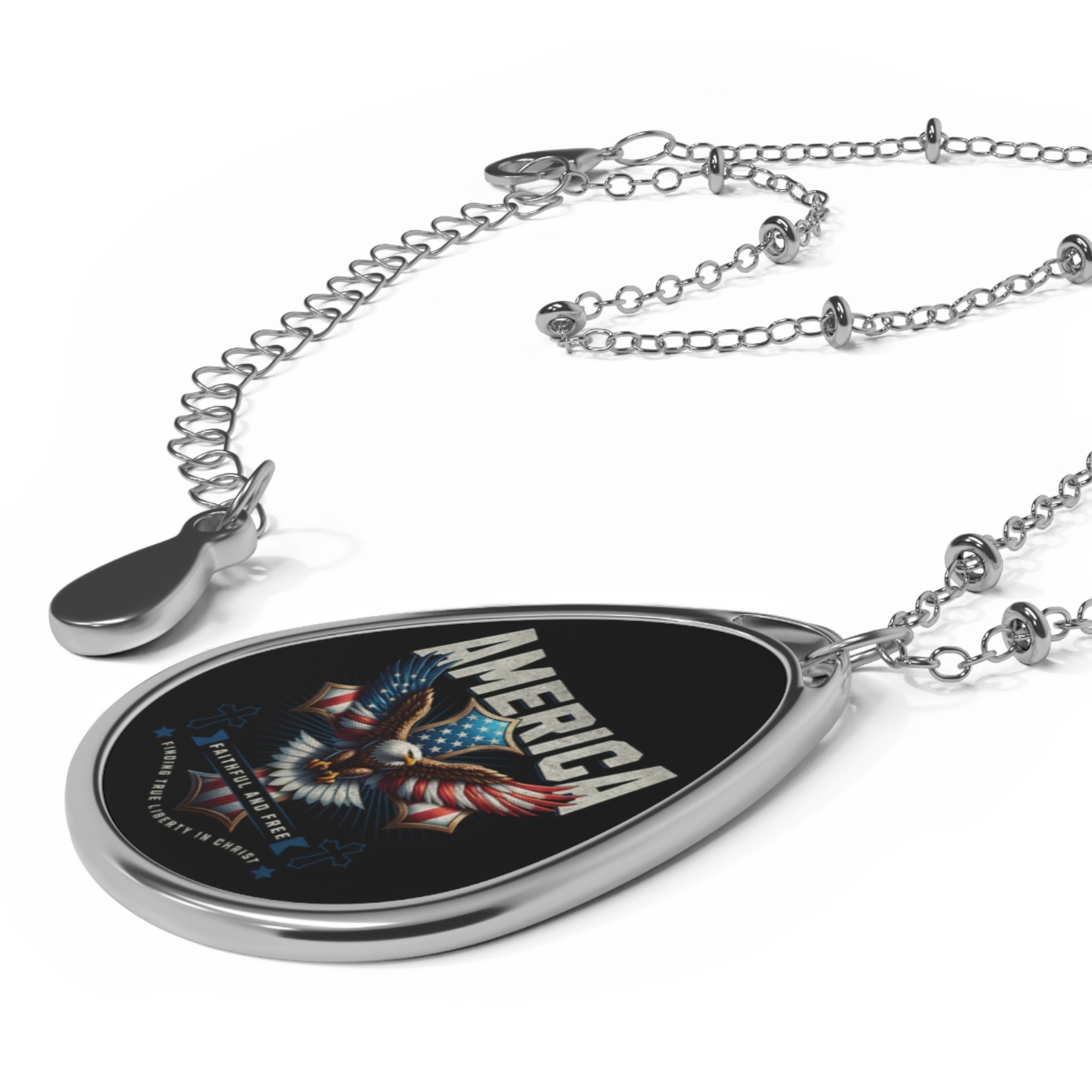 America Eagle Oval Necklace