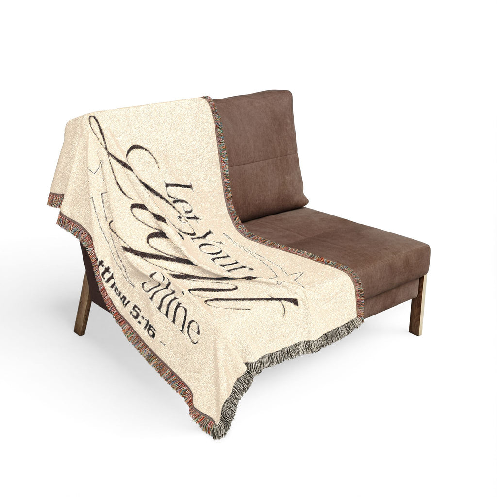 Let Your Light Shine Woven Blanket (Matthew 5:16)