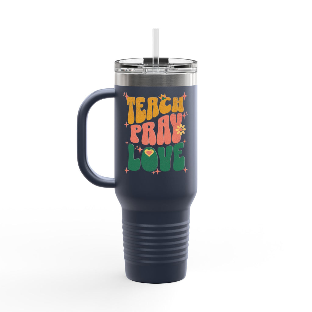 "Teach Pray Love" Retro Floral Tumbler (40oz.)