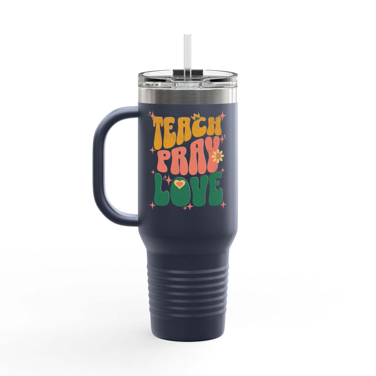 "Teach Pray Love" Retro Floral Tumbler (40oz.)