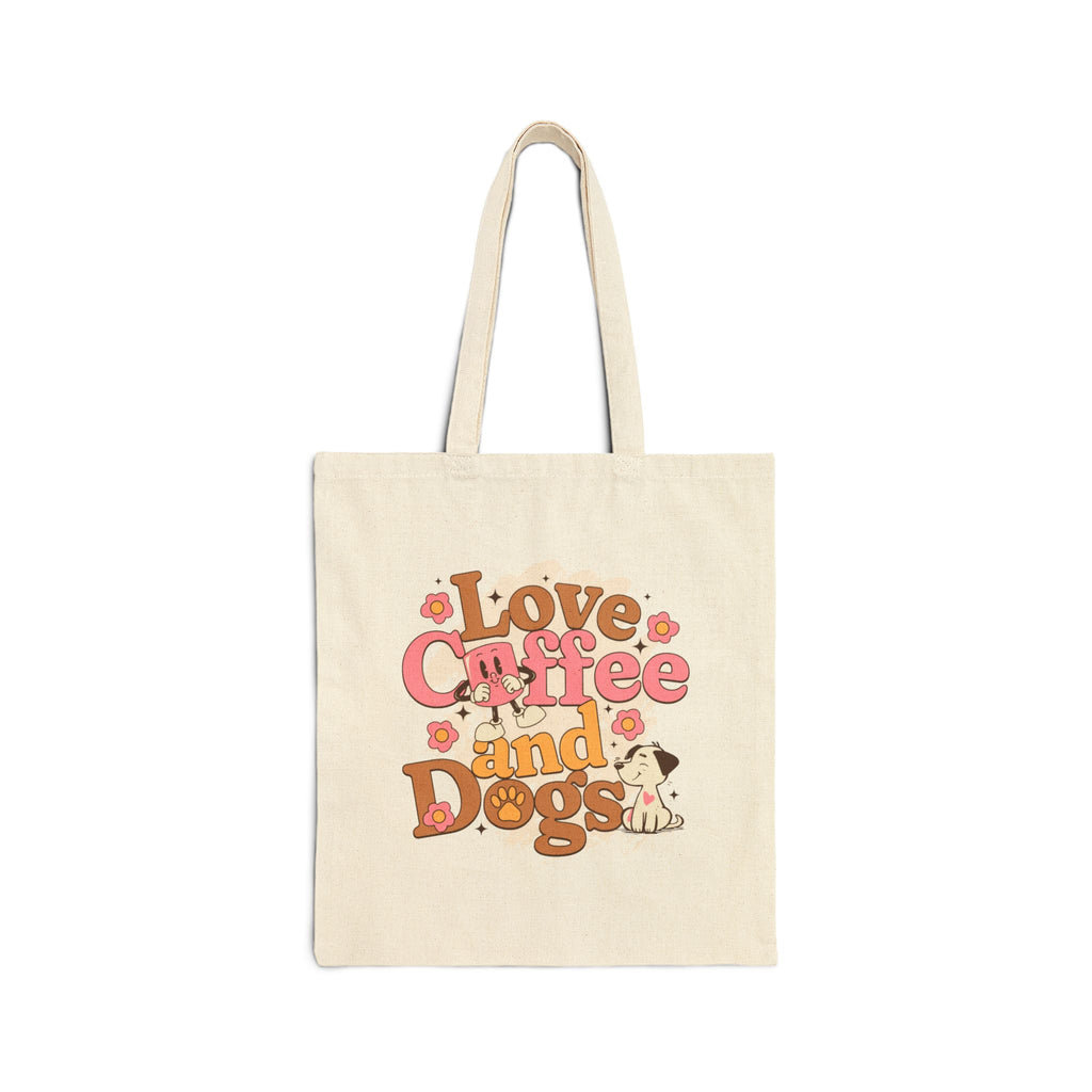 "I Love Coffee and Dogs" Canvas Market Tote