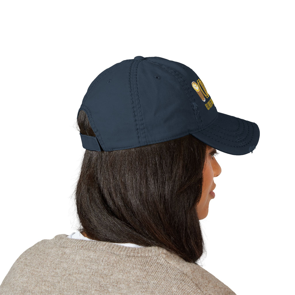 Coffee Distressed Embroidered Hat