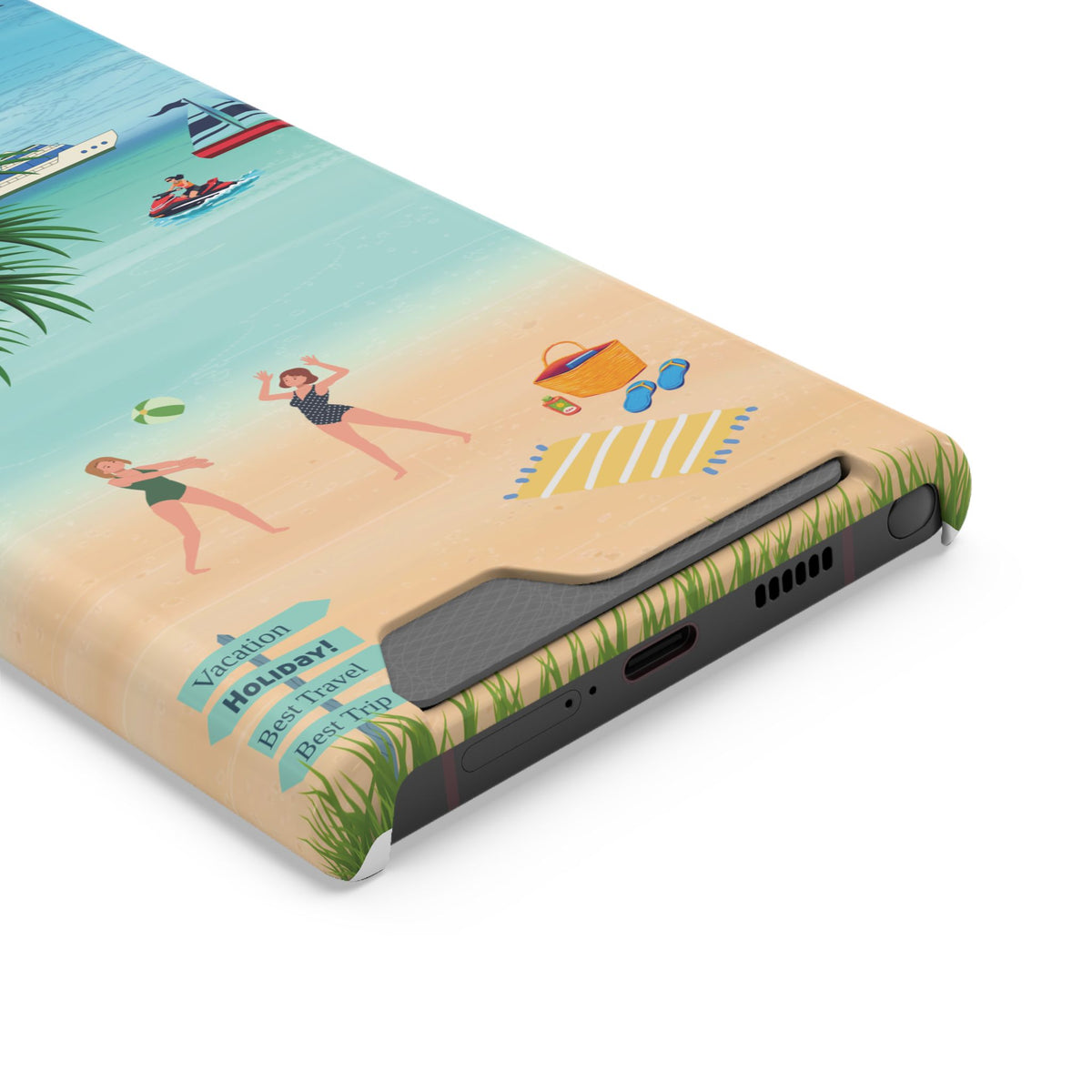 Beach Phone Case With Card Holder
