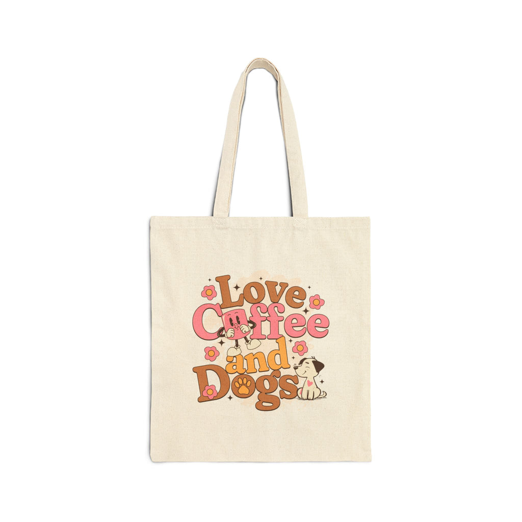 "I Love Coffee and Dogs" Canvas Market Tote