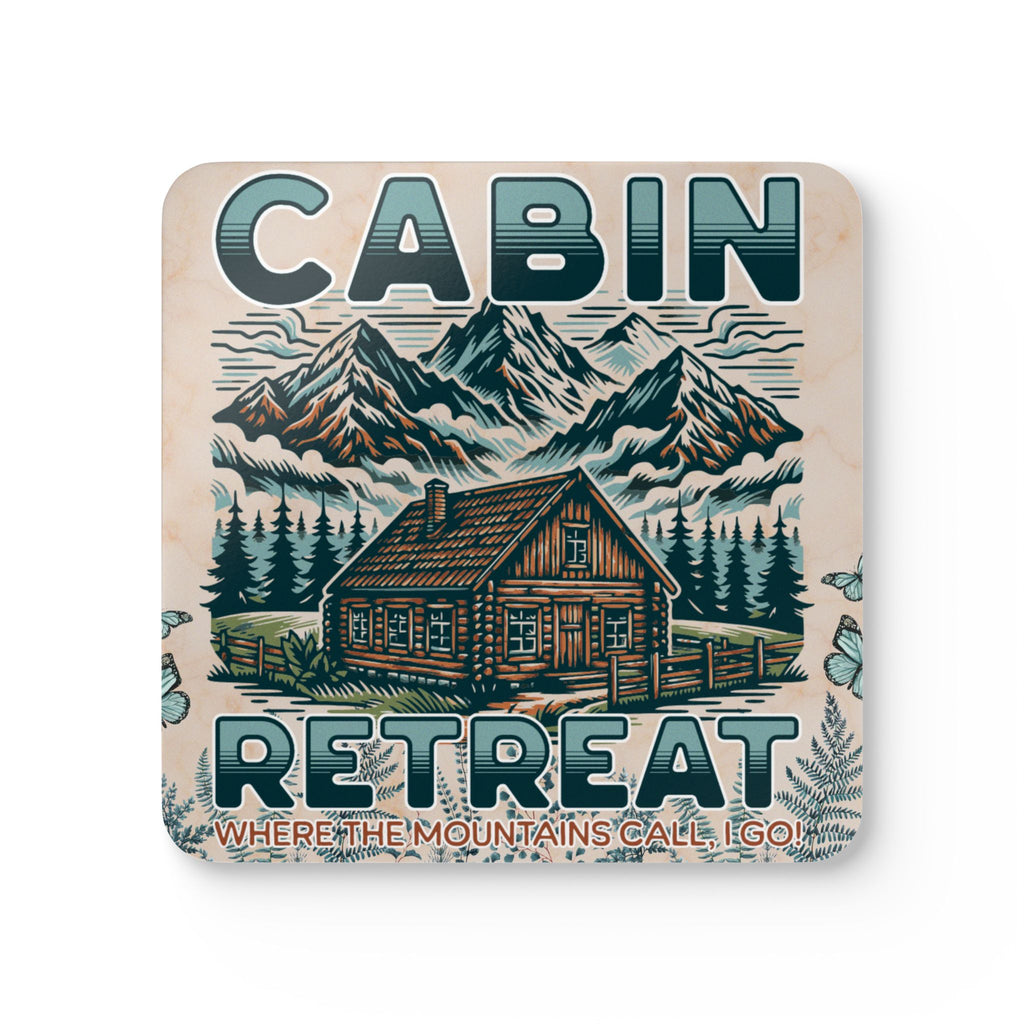 Cabin Retreat Cork Coaster Set (4-Pack)