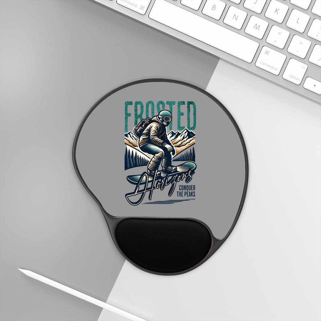 Frosted Horizons Snowboarder Mouse Pad with Wrist Rest
