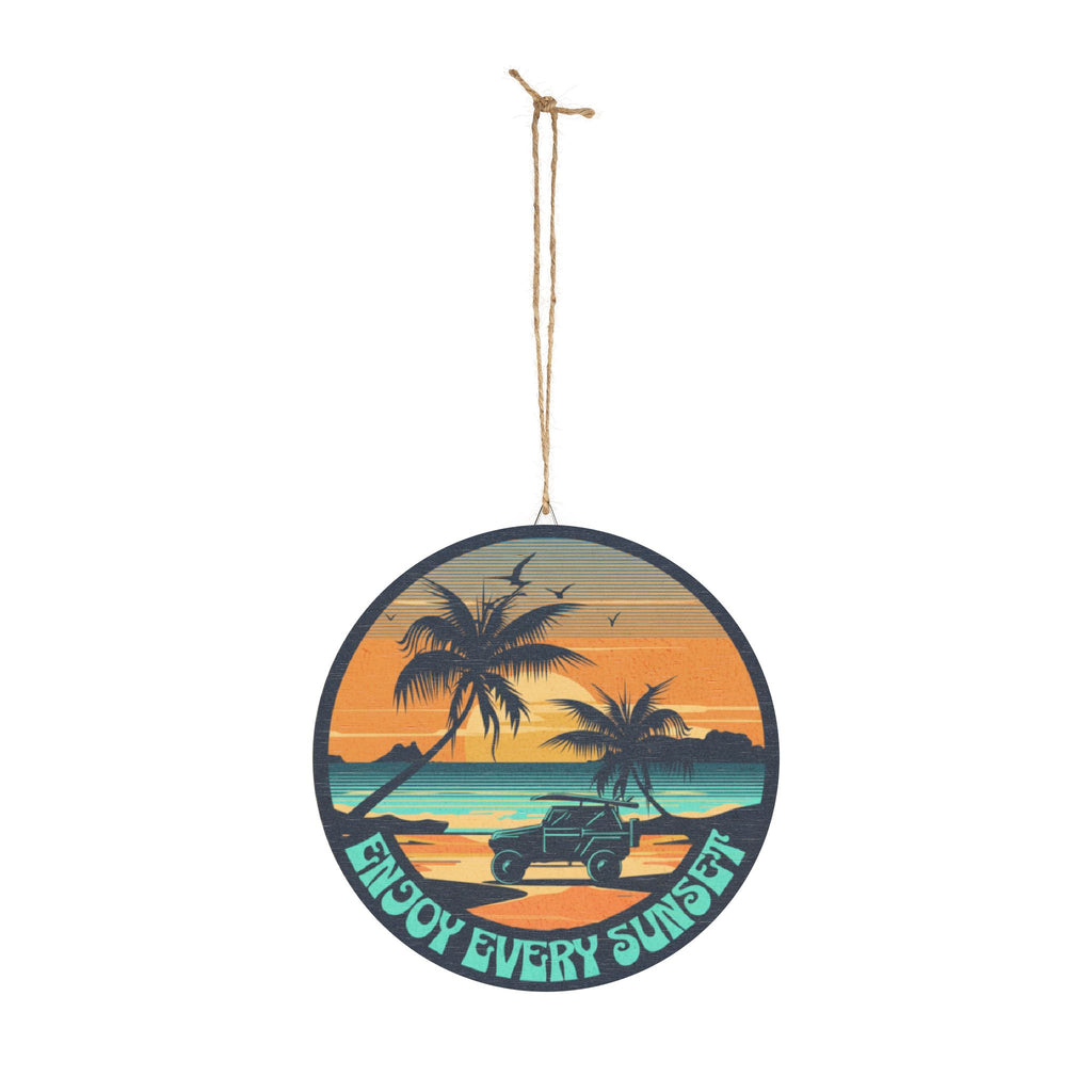 "Enjoy Every Sunset" Beach Palm Wall Decor