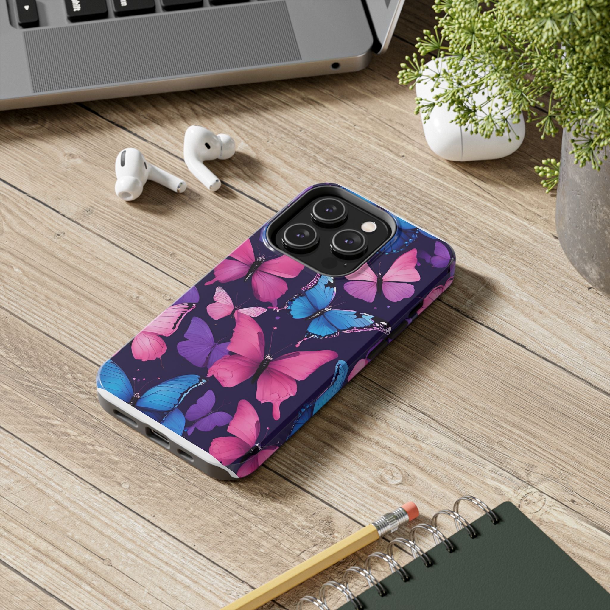 Butterfly Phone Case (Pink,Purple and Blue)
