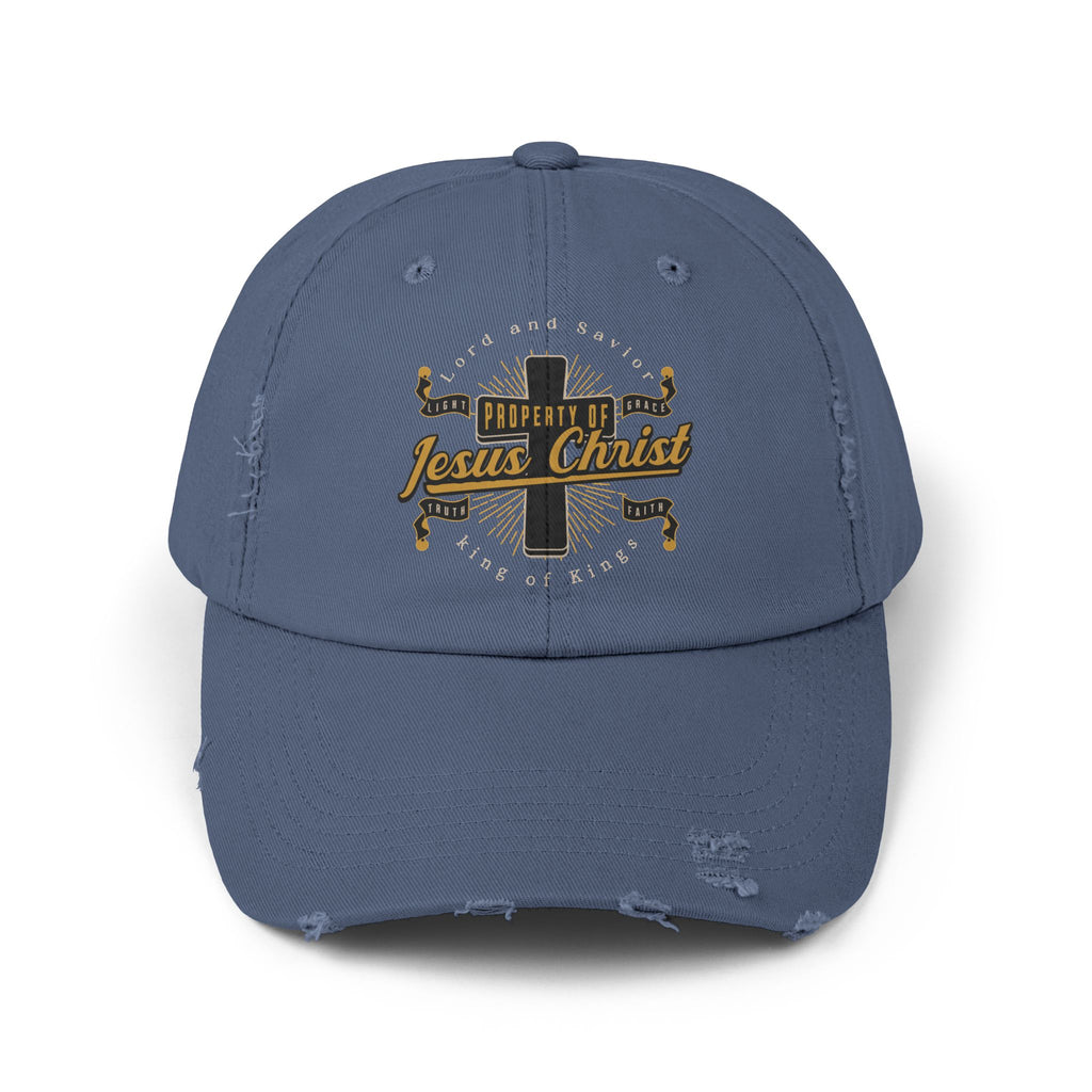 "Property of Jesus Christ" Distressed Baseball Cap