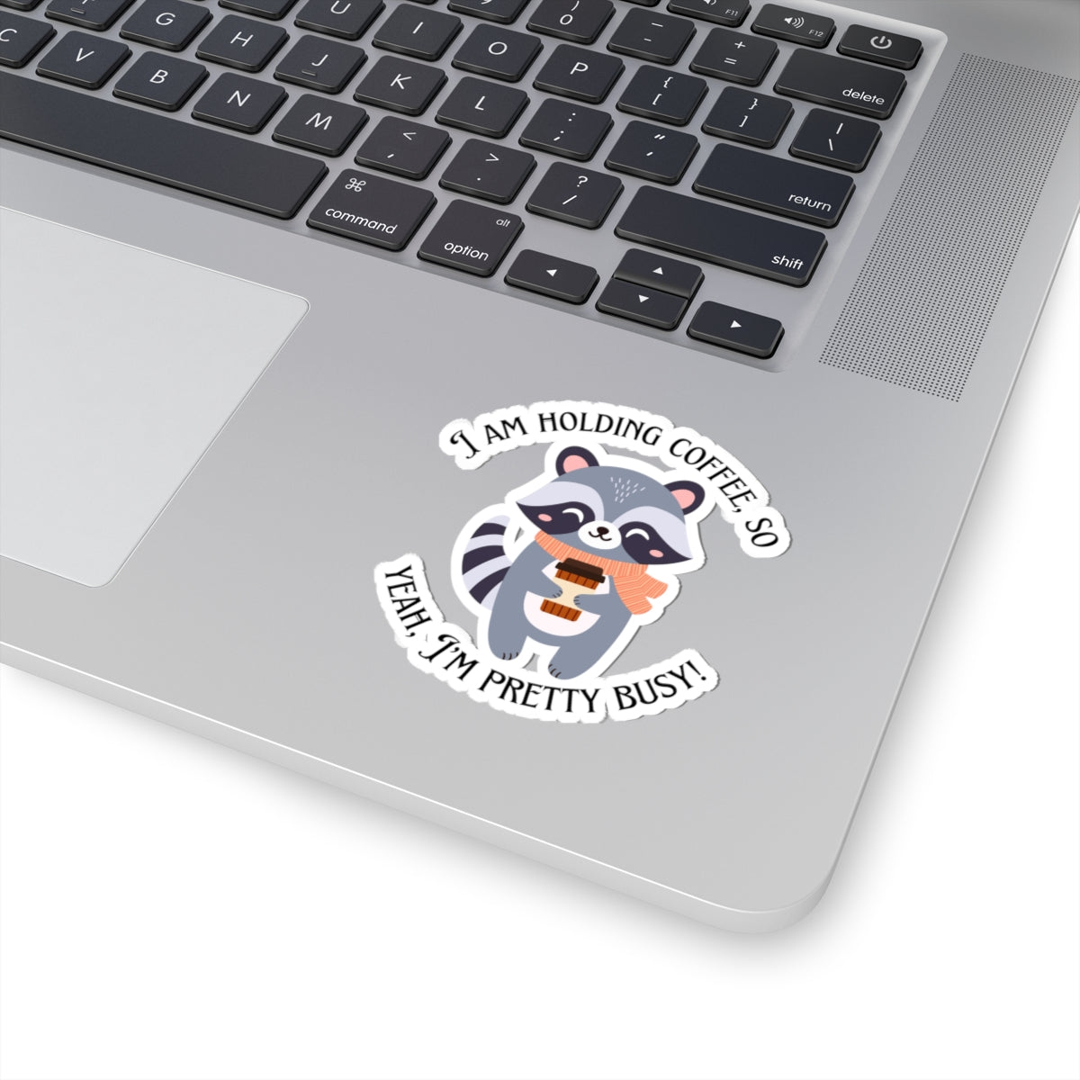 Raccoon Holding Coffee Sticker