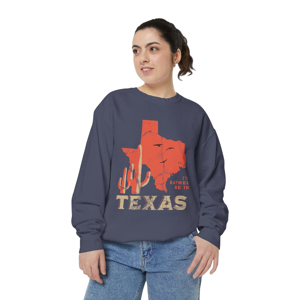 "I'd Rather Be in Texas" Vintage Map Crewneck