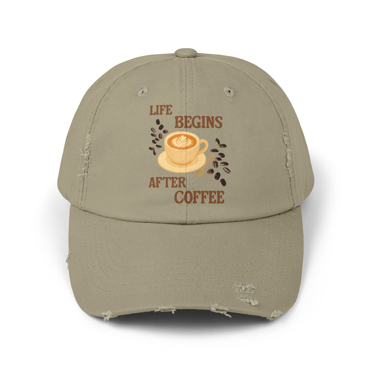 "Life Begins After Coffee" Embroidered Hat