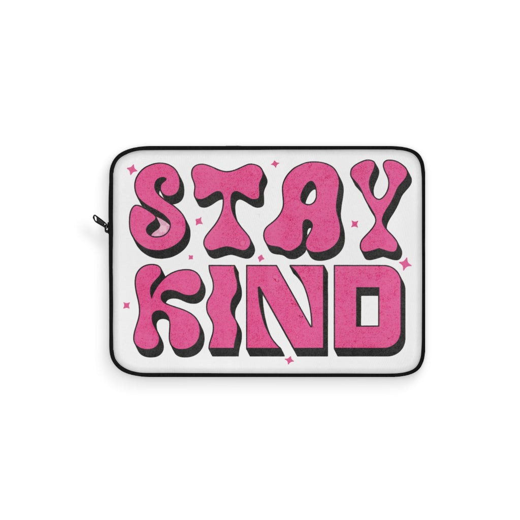 Stay Kind Pink Retro Laptop Cover