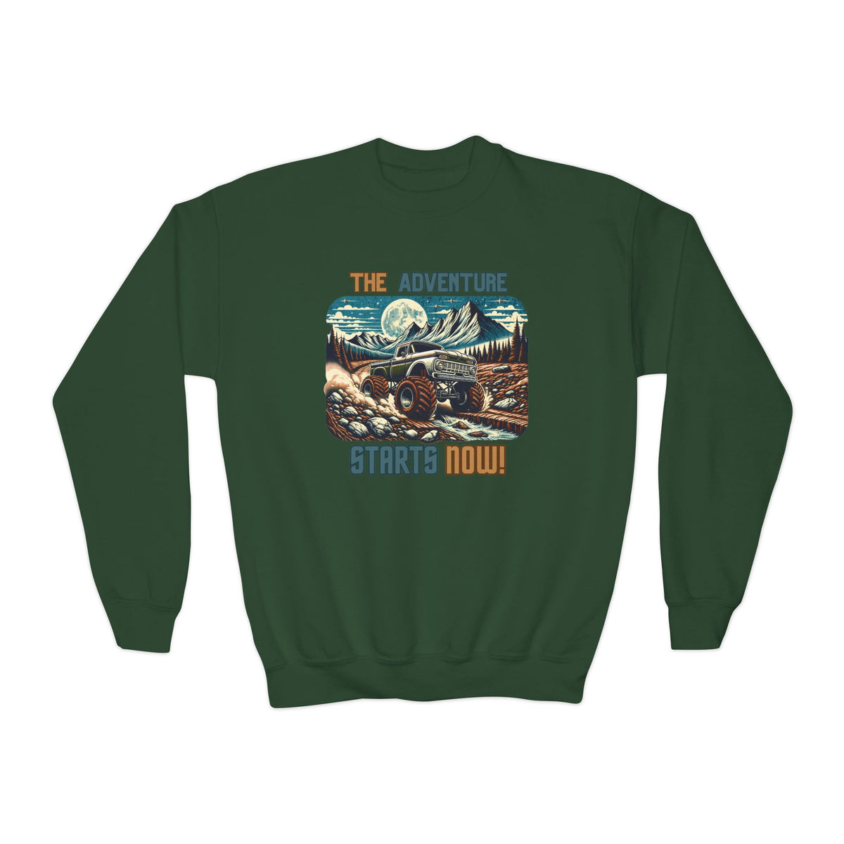 “The Adventure Starts Now” Youth Crewneck
