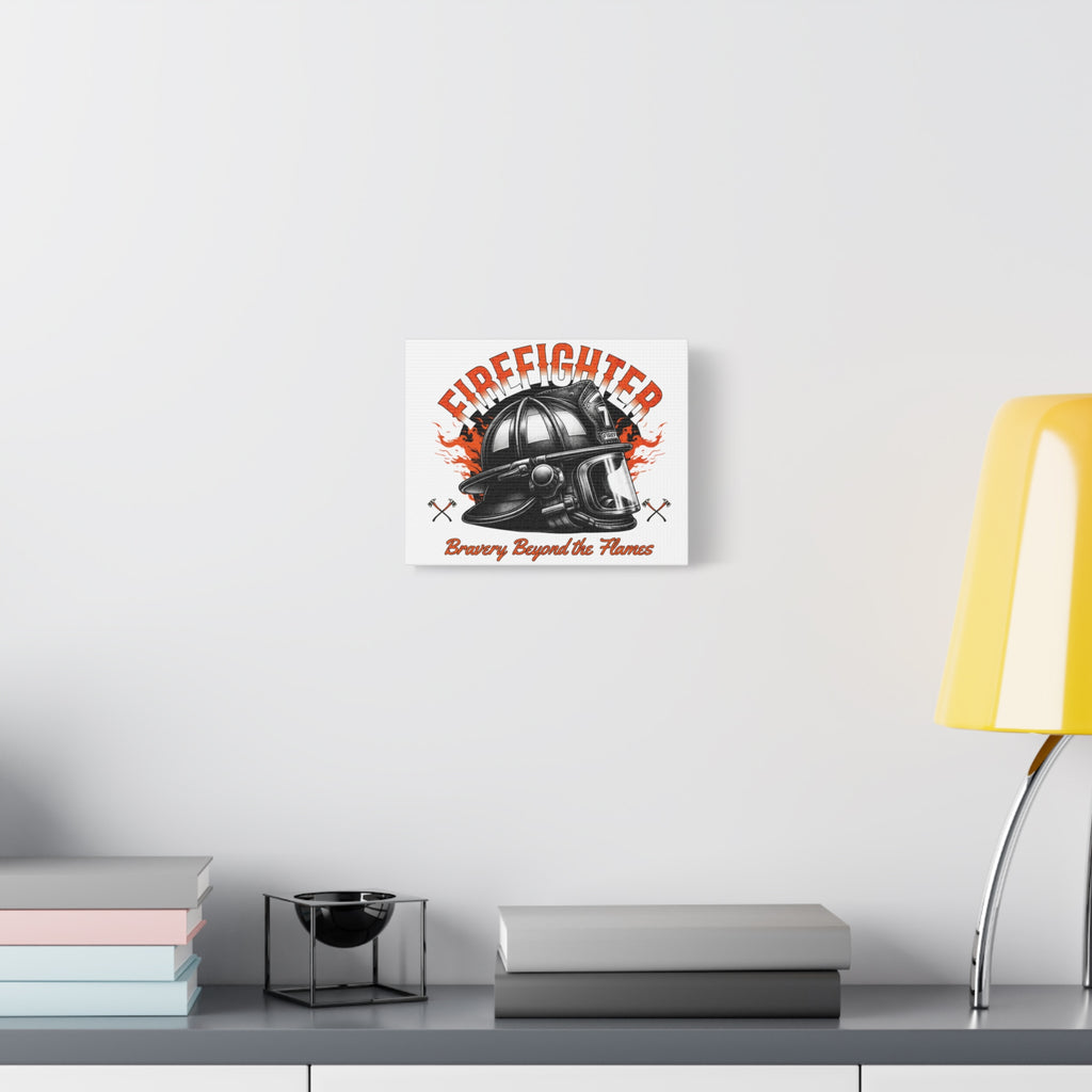 Brave Firefighter Canvas Wall Art