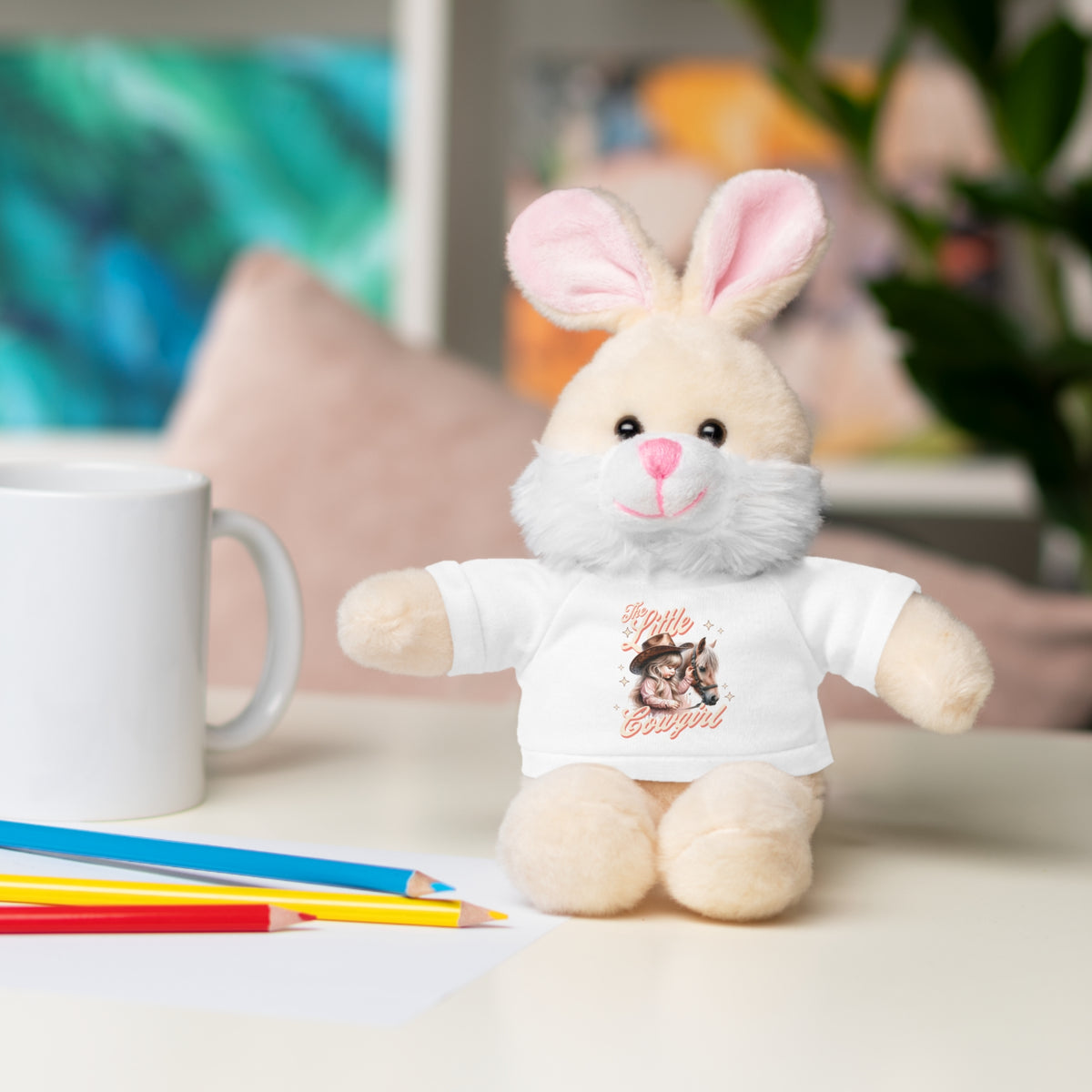 Plush Animal with 'The Little Cowgirl' Tee