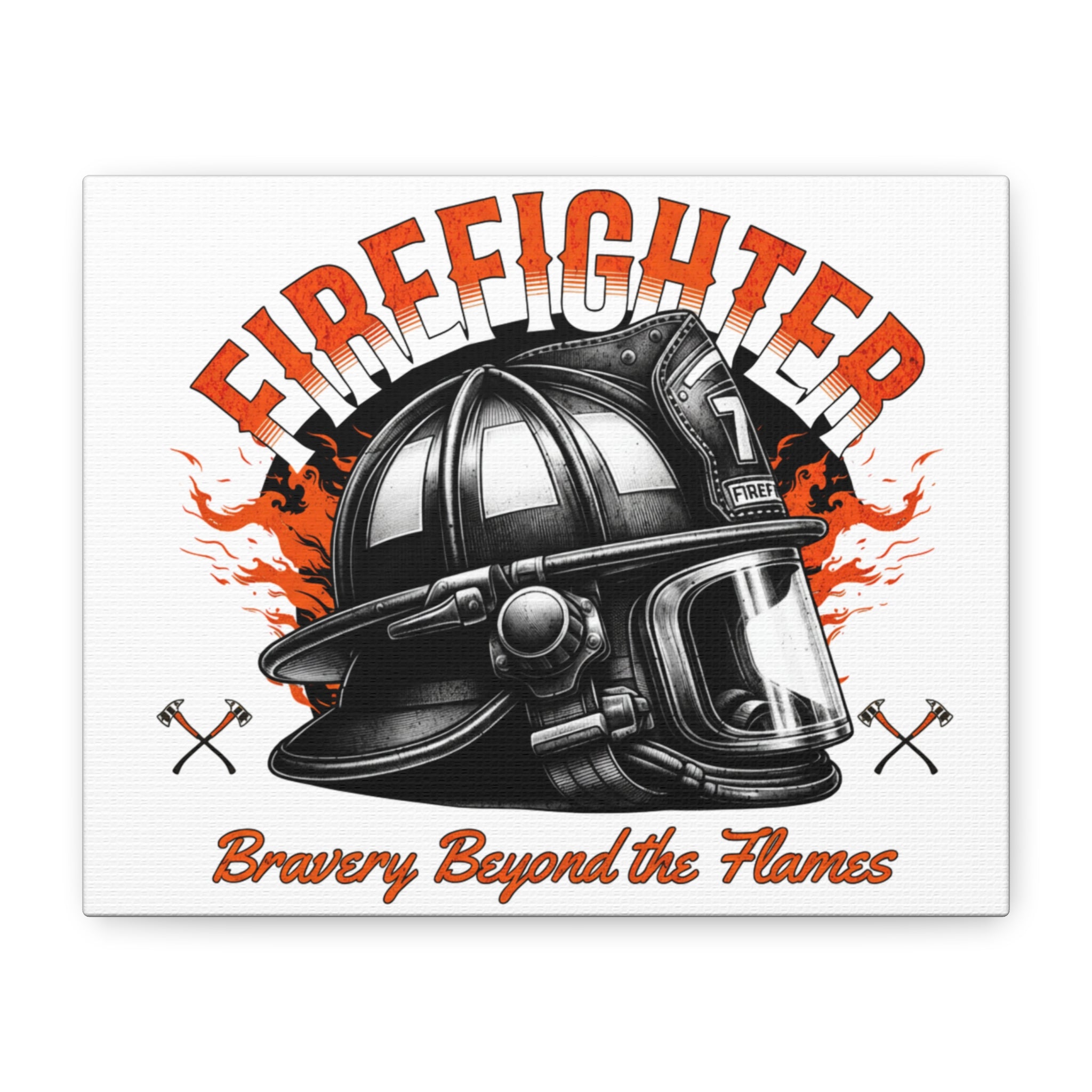 Brave Firefighter Canvas Wall Art