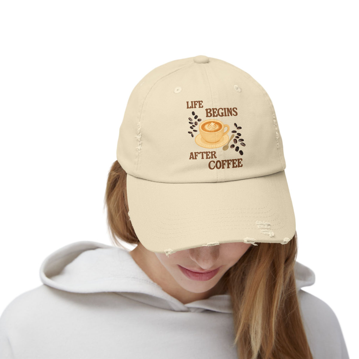 "Life Begins After Coffee" Embroidered Hat