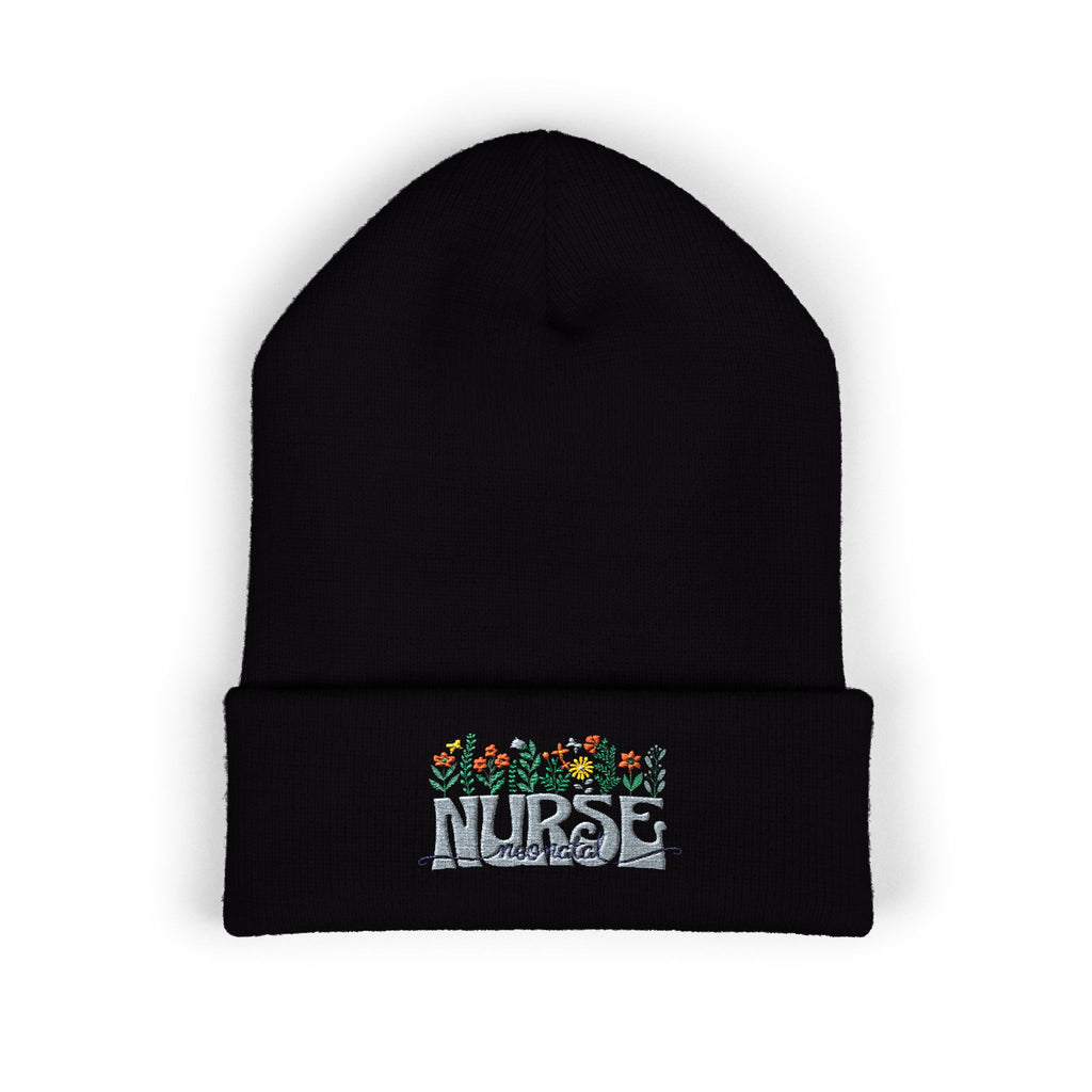 Nurse Floral Embroidered Beanie