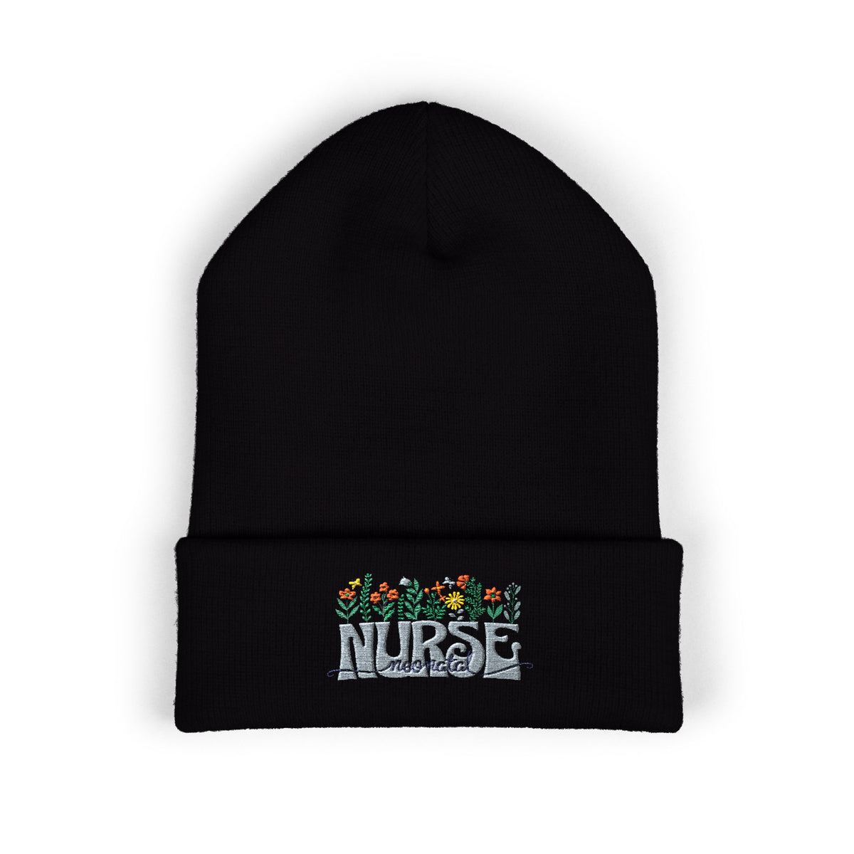 Nurse Floral Embroidered Beanie