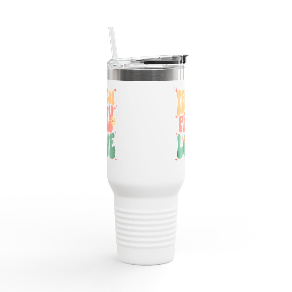 "Teach Pray Love" Retro Floral Tumbler (40oz.)