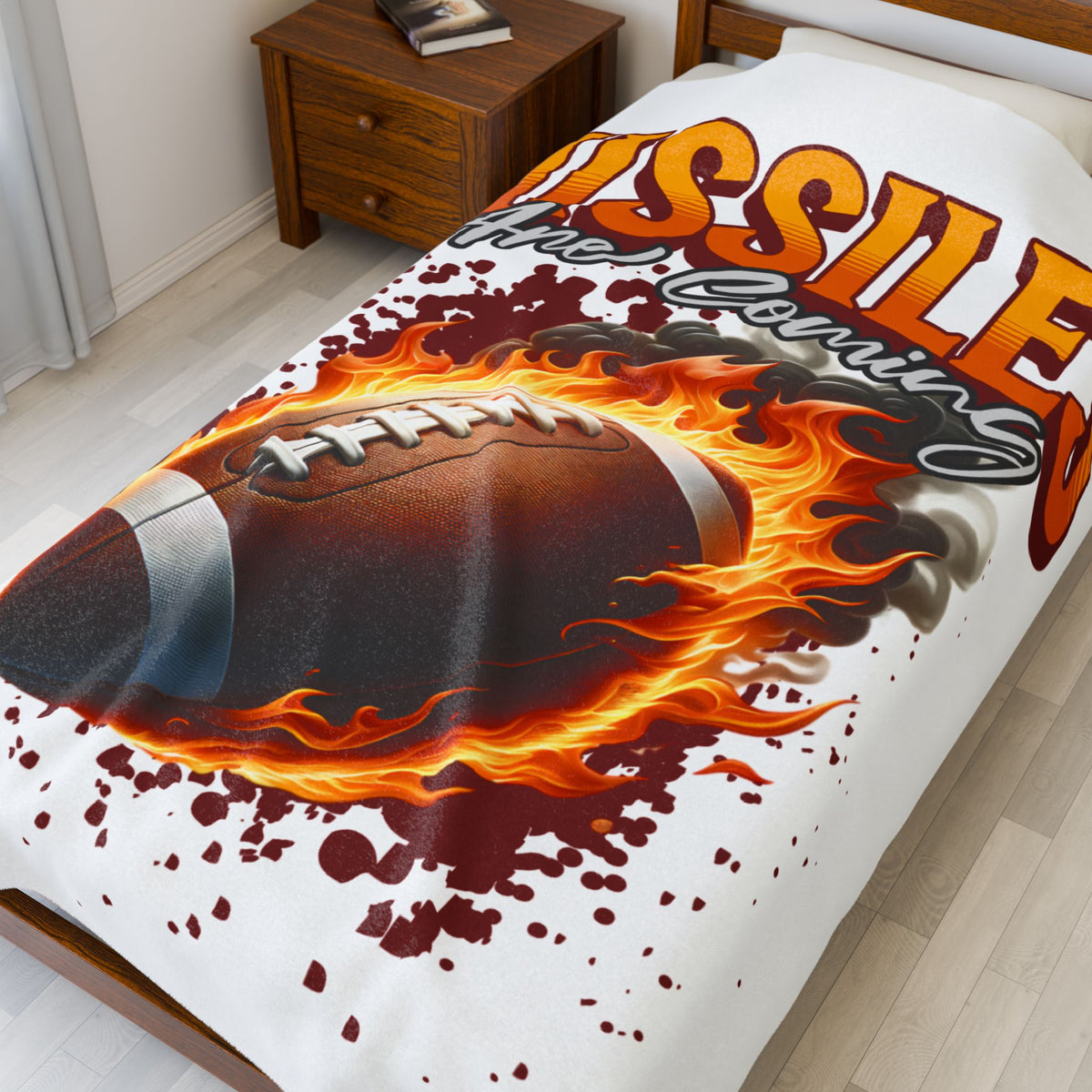 Football 'Missiles Are Coming' Plush Blanket