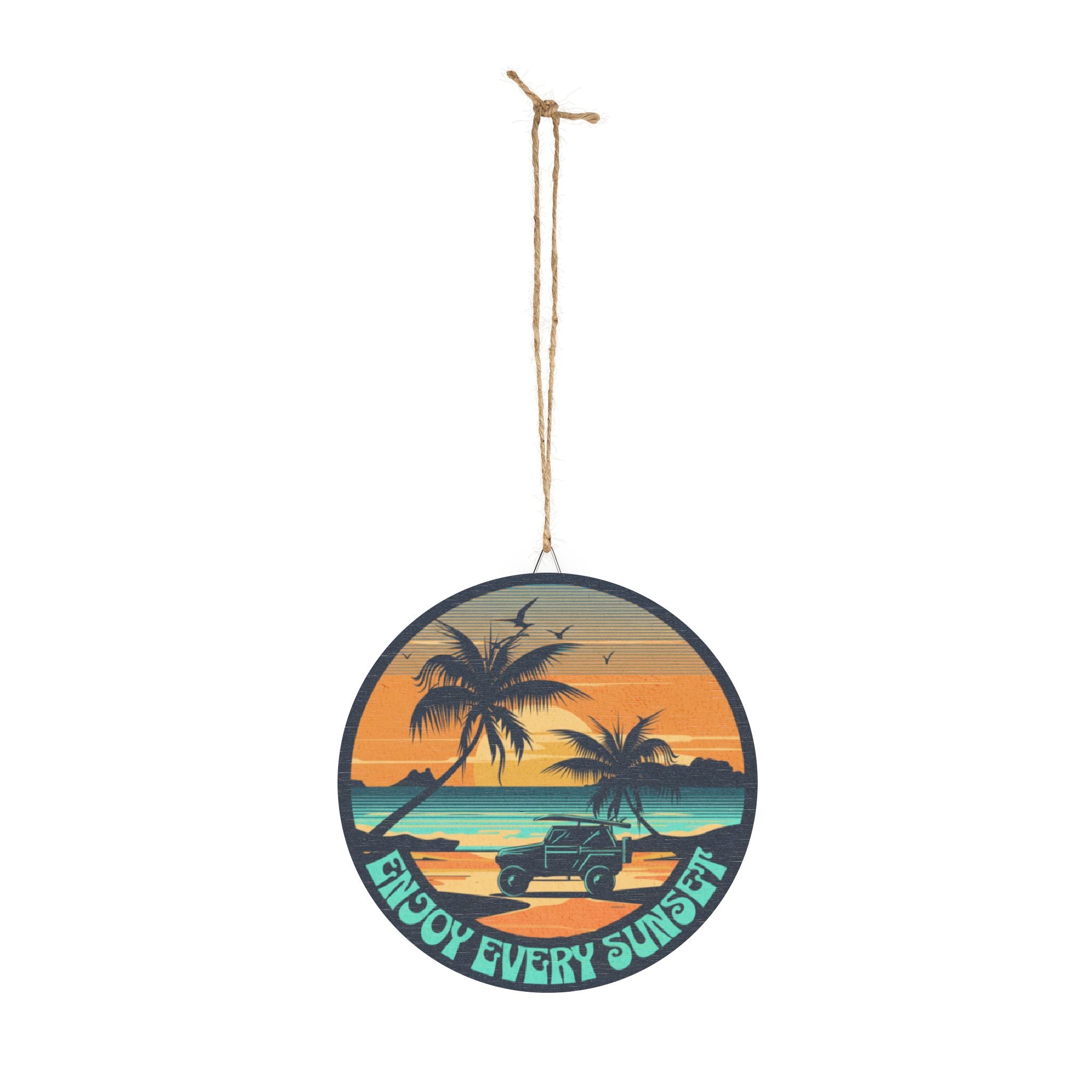 "Enjoy Every Sunset" Beach Palm Wall Decor