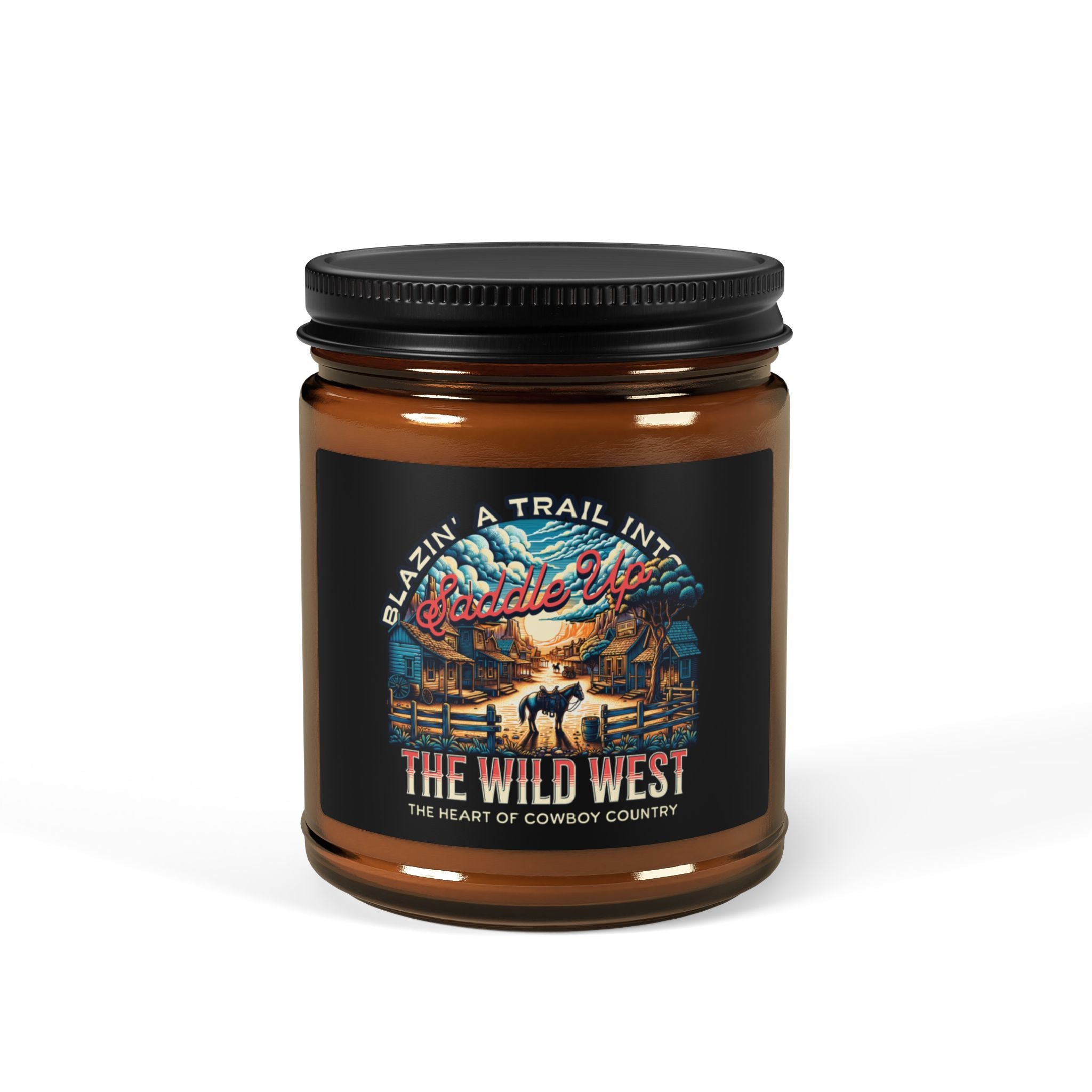 Blazin' A Trail Amber Candle Jar (4oz. 9oz.)