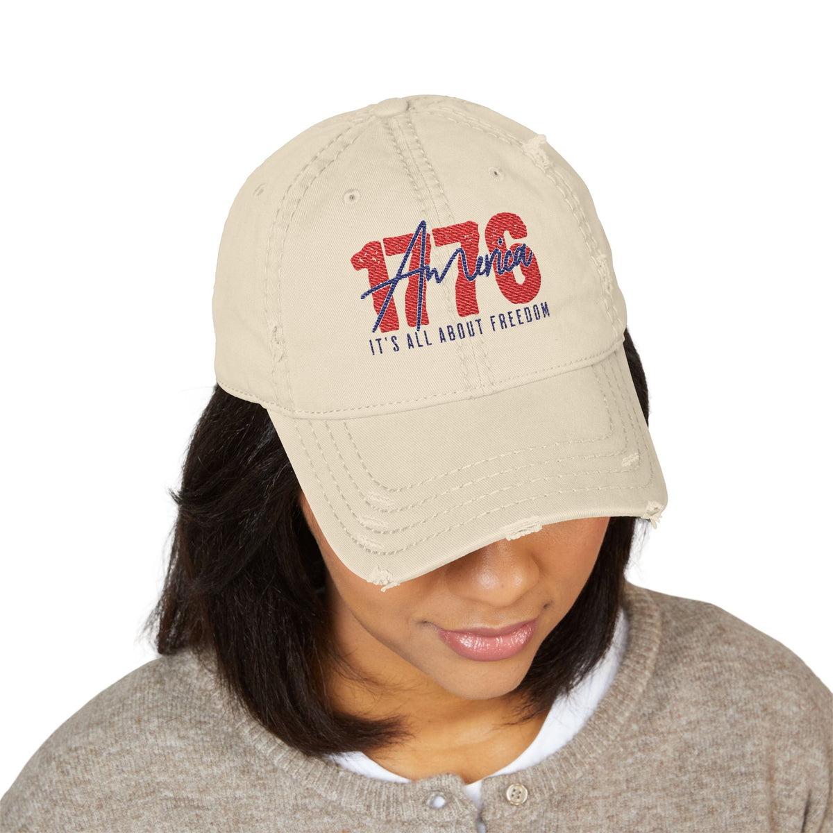 Patriotic 1776 Distressed Hat