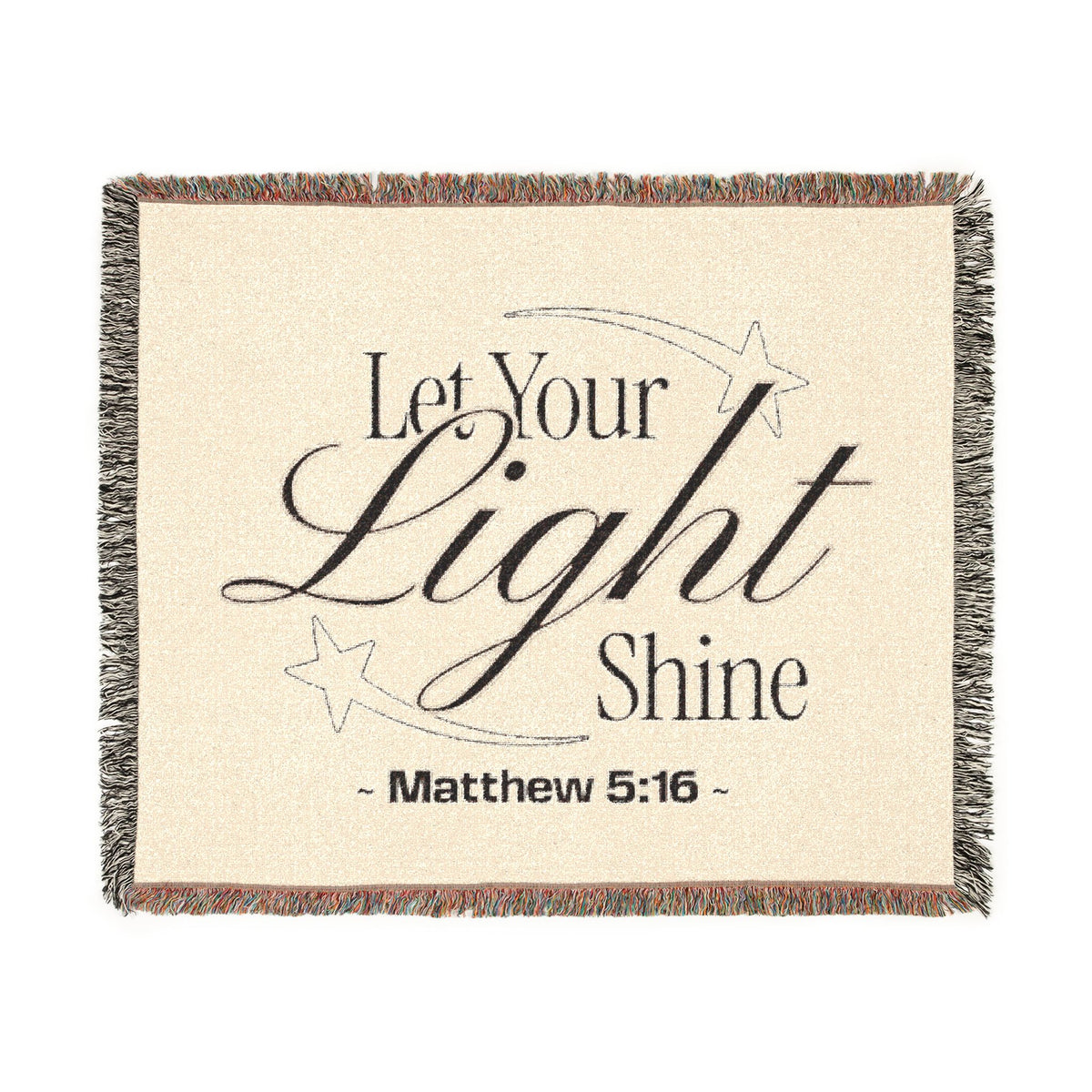 Let Your Light Shine Woven Blanket (Matthew 5:16)