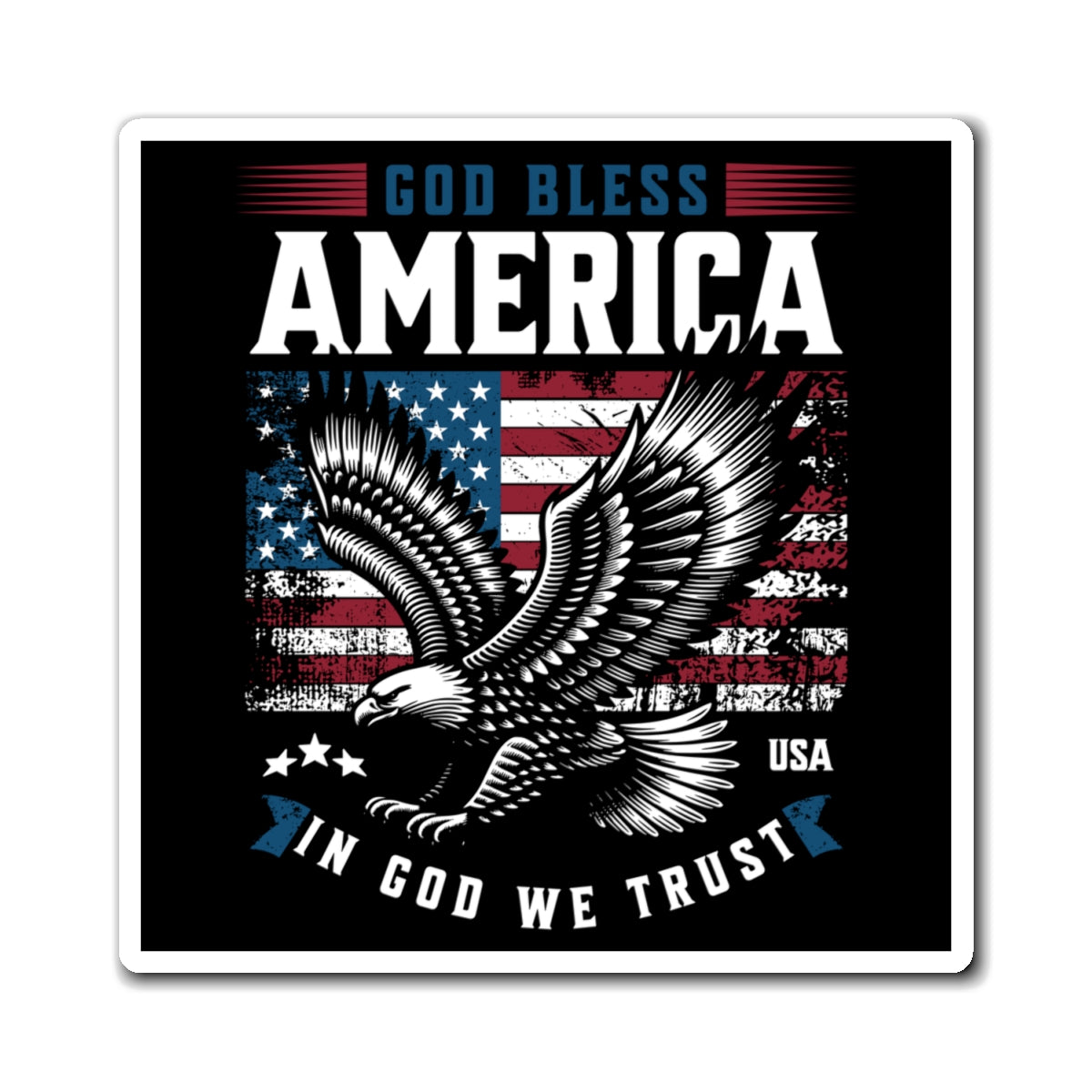 God Bless America Eagle Magnet