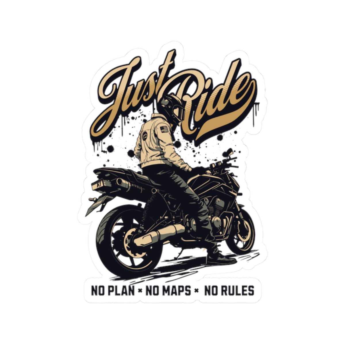 Just Ride Motorcycle Sticker