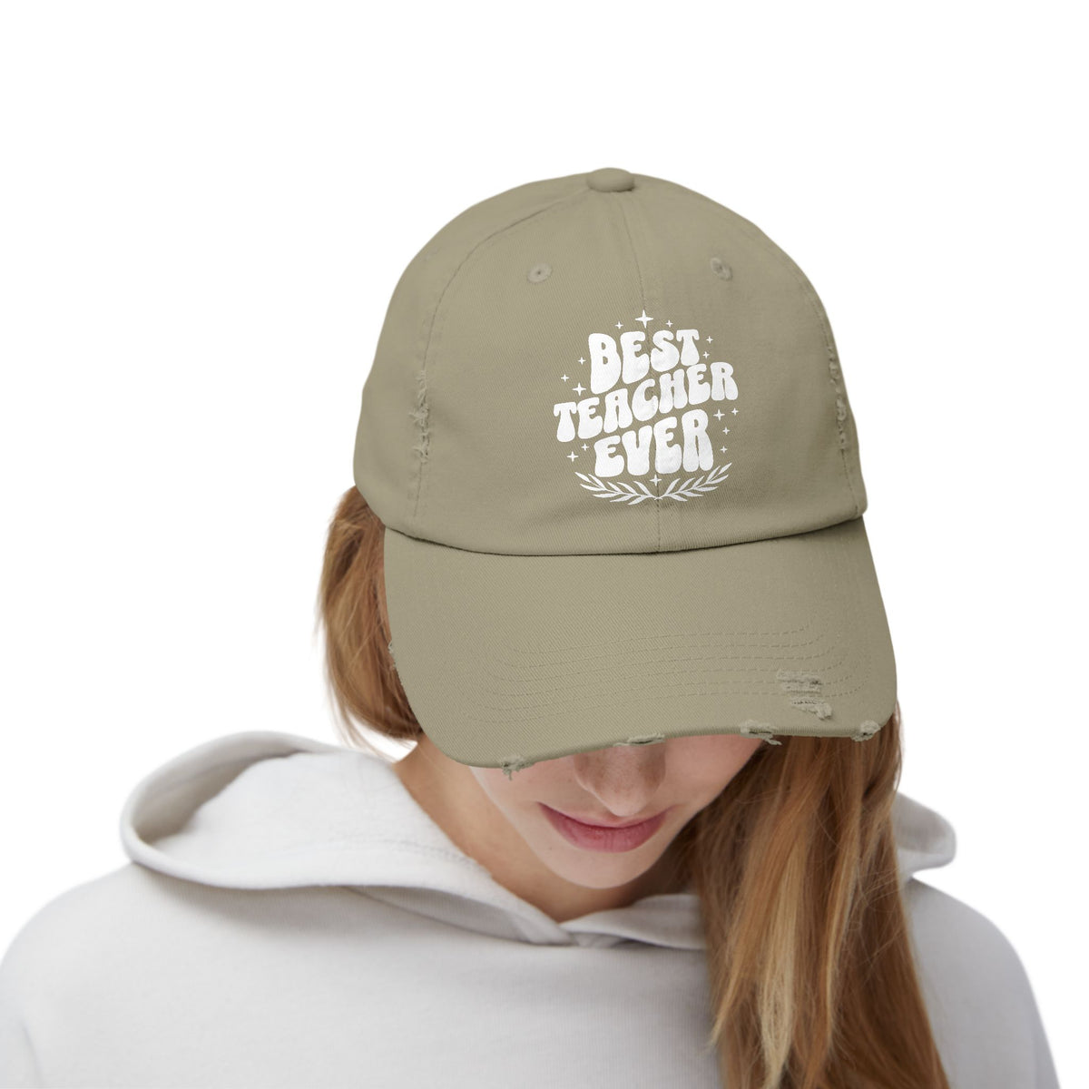 Best Teacher Ever Distressed Hat