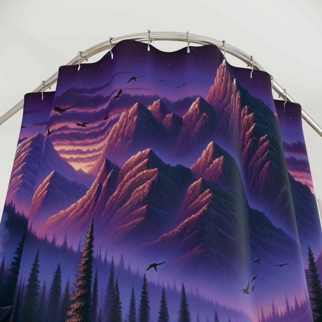 Mountain Lake Cabin Shower Curtain