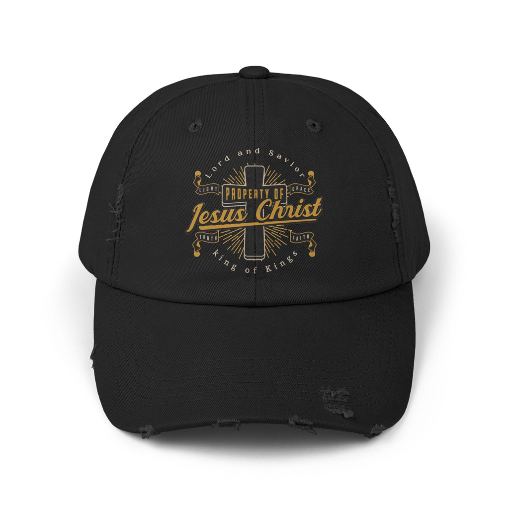 "Property of Jesus Christ" Distressed Baseball Cap