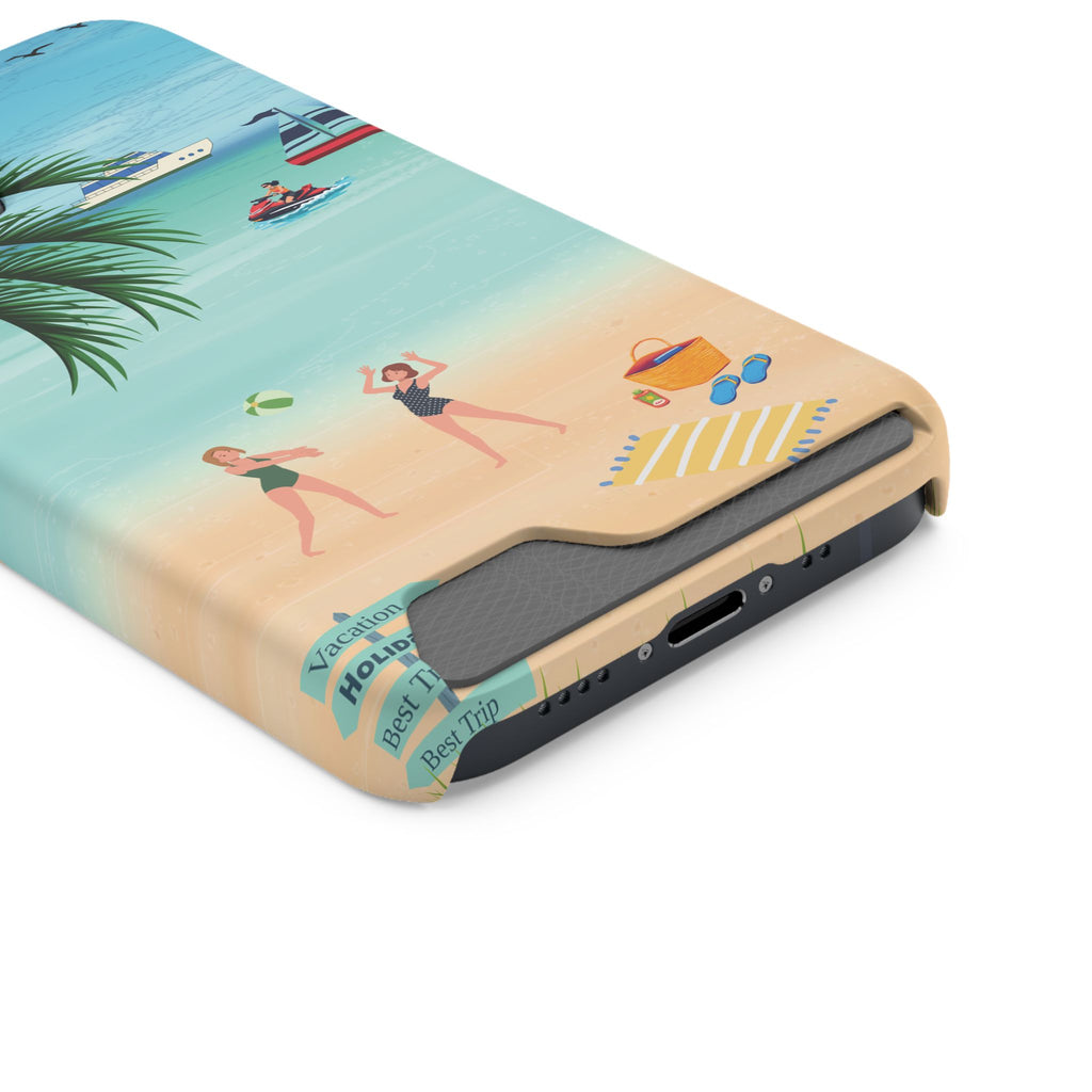 Beach Phone Case With Card Holder