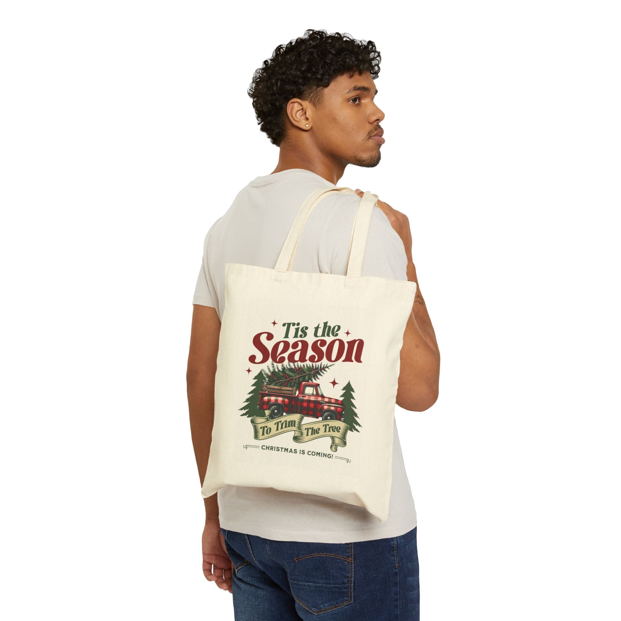 'Tis the Season' Vintage Truck Christmas Tote Bag