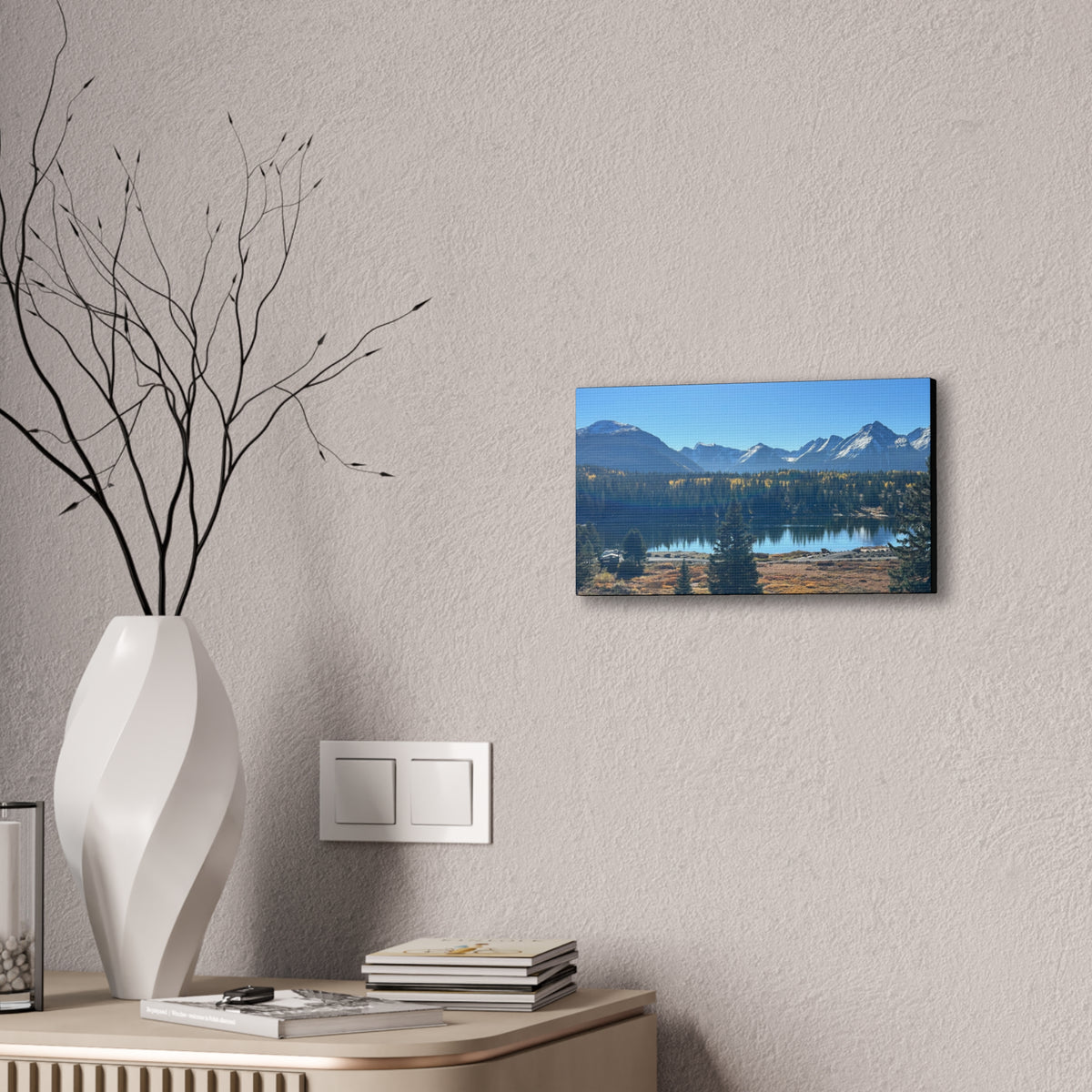 Mountain Lake Landscape Canvas