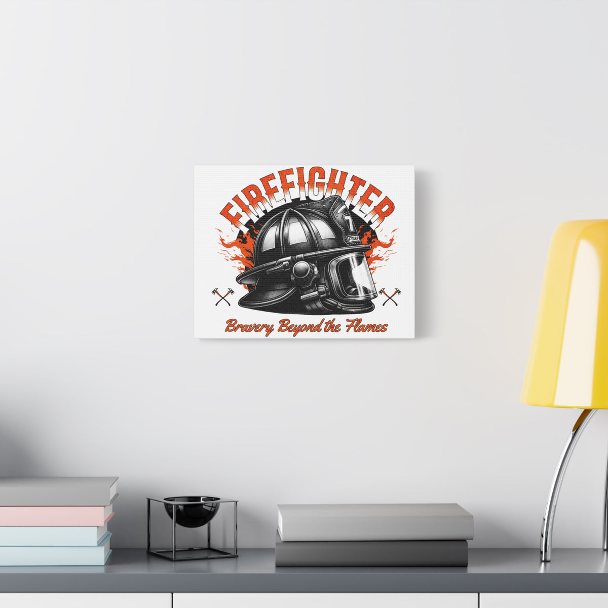 Brave Firefighter Canvas Wall Art