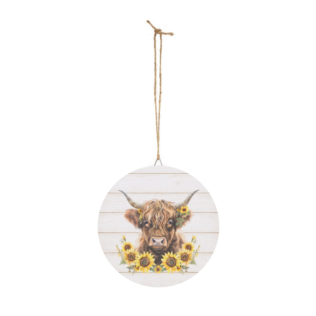 Sunflower Highland Cow Wall Decor
