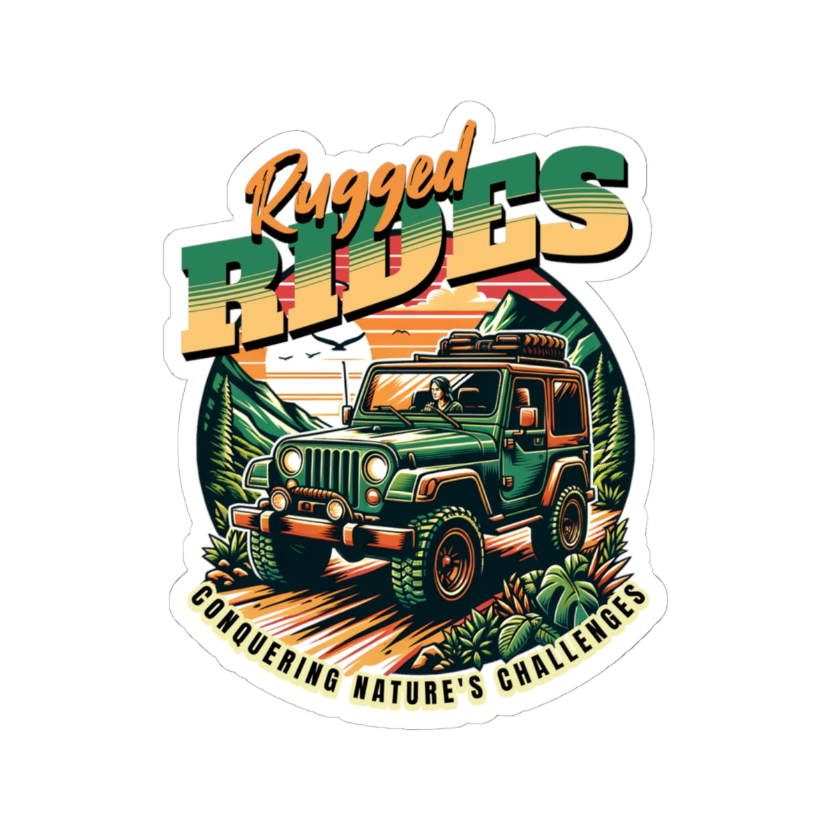 Rugged Rides Jeep Sticker
