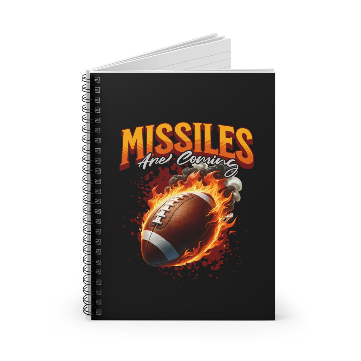 "Missiles Are Coming" Flaming Football Spiral Notebook