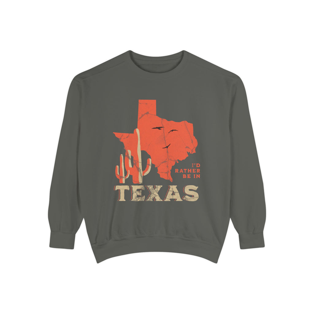 "I'd Rather Be in Texas" Vintage Map Crewneck